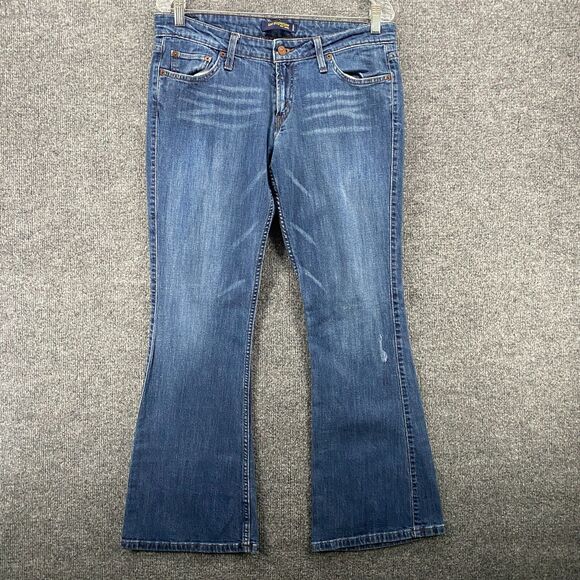 Levis 524 Jeans Womens 13 Blue Super Low Rise Denim Ladies 90s Ranch Boho Hippie - Picture 1 of 11